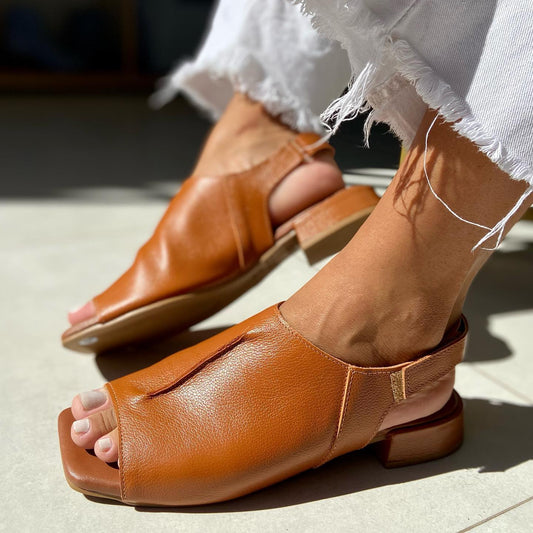 Women's round toe open toe thick heel sandals