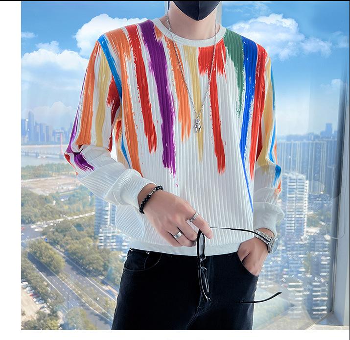 Men's trendy hoodless sweatshirt tops